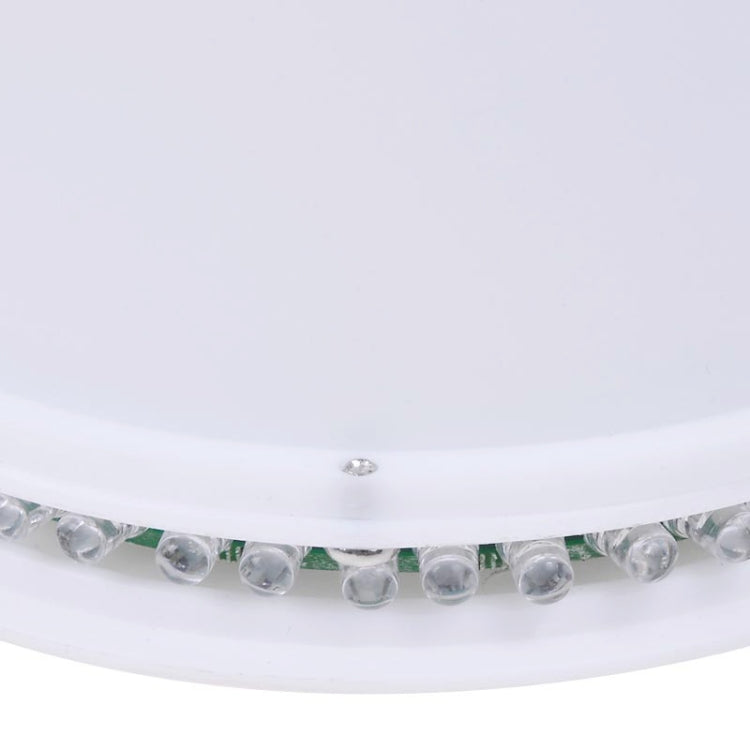 White LED disco light with bottom ring of multiple clear bulb LEDs