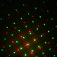 Green and red scattered laser dot pattern