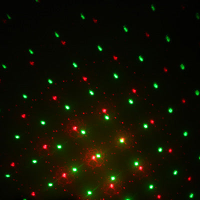 Green and red scattered laser dot pattern