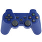 Blue wireless PS3 controller front view with D-pad, SELECT/START and action buttons