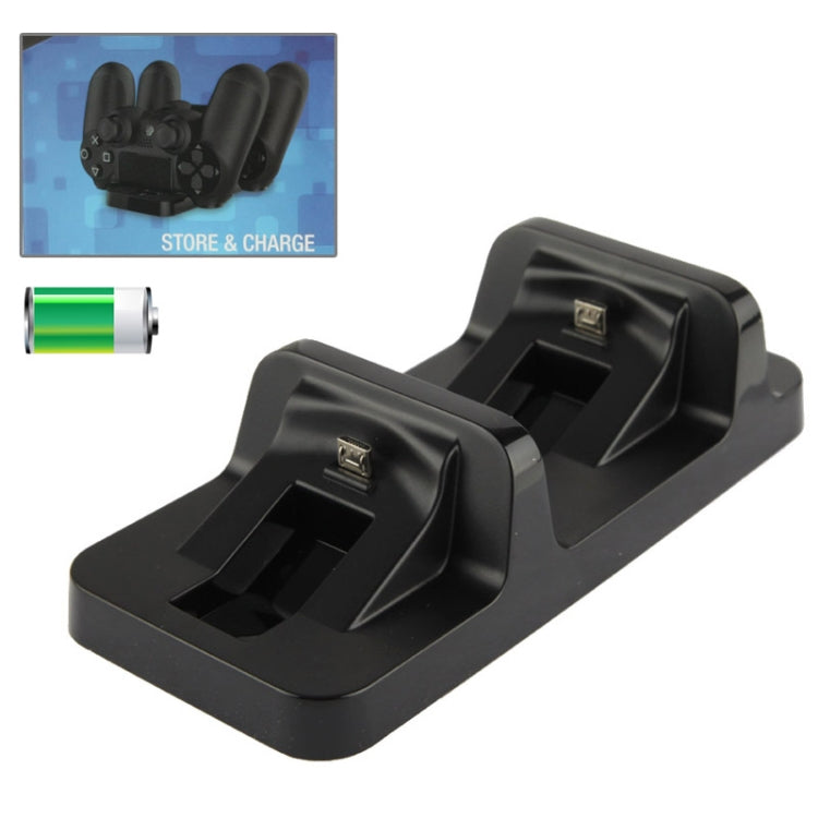 Black dual charging dock cradle for two PS4 wireless controllers