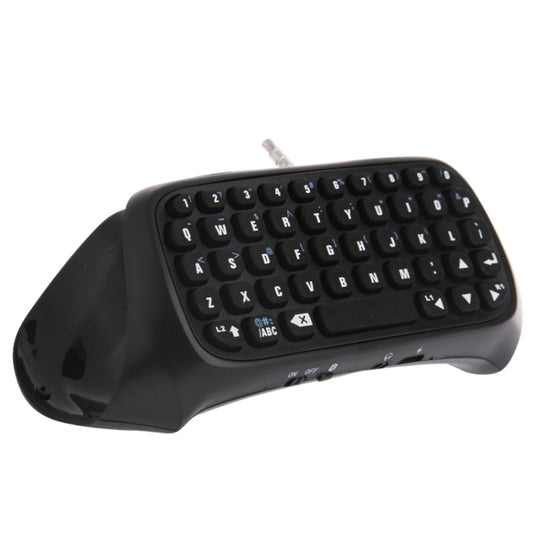 Black wireless mini keyboard with raised QWERTY keys and navigation controls
