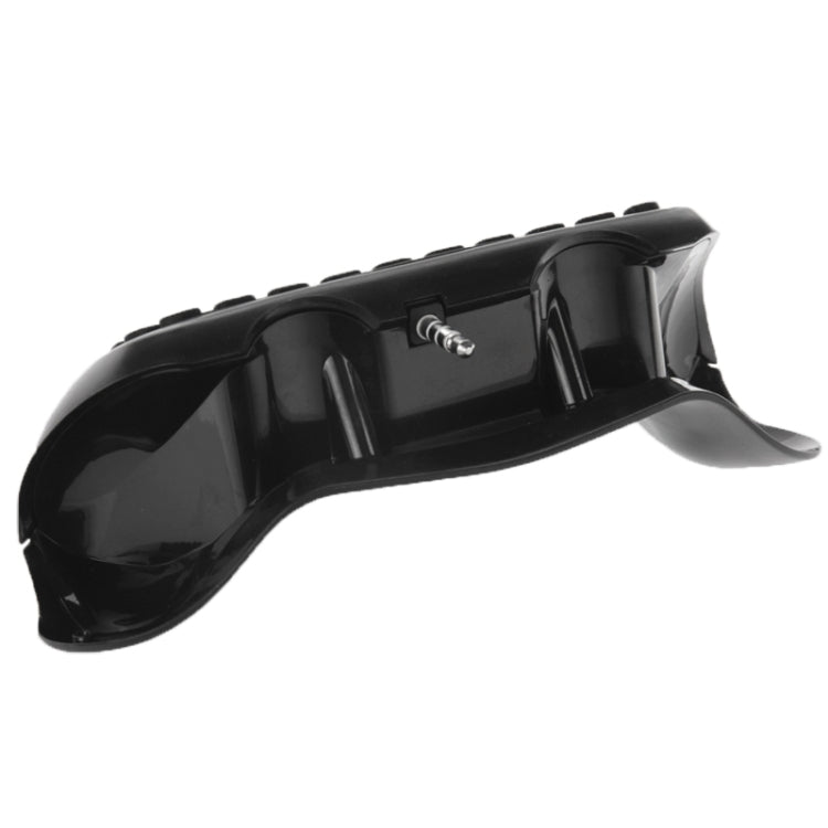 Black wireless mini keyboard with side connector and control grip shape
