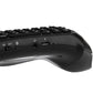 Black wireless mini keyboard side view with power switch and USB port
