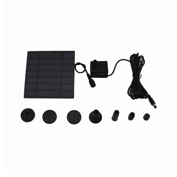 Solar-powered brushless pump kit with solar panel, controller, cables and nozzles