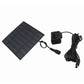 Solar-powered brushless pump kit with tilted solar panel and controller box with wire