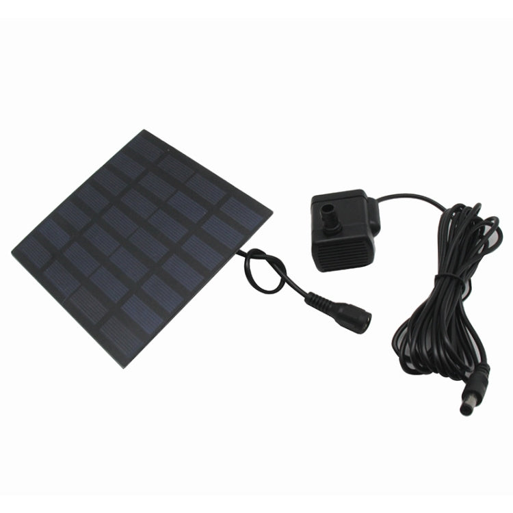 Solar-powered brushless pump kit with tilted solar panel and controller box with wire