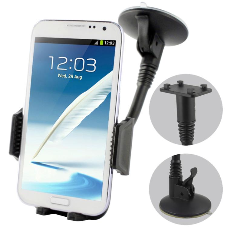 Universal phone holder kit with suction mount and clamp, for 4.5–6.3 in phones