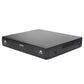 8-channel black network video recorder with front indicators, vents, and metal chassis