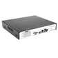 8-channel network video recorder rear panel with ports, warning labels, and mounting feet