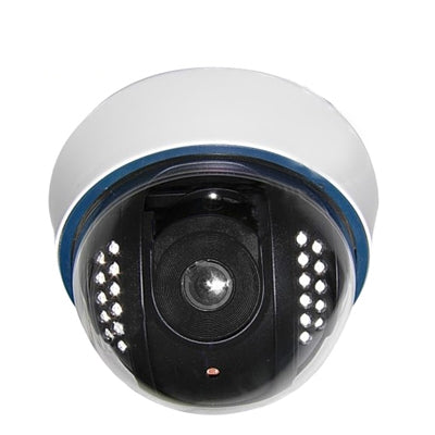 White dome CCD security camera with infrared LED ring