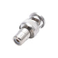 RCA to BNC adapter, silver metal plug end and knurled grip ring