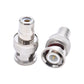RCA to BNC adapter pair: BNC and RCA ends with exposed center contacts