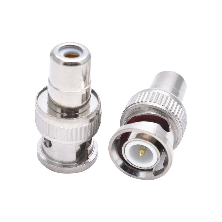 RCA to BNC adapter pair: BNC and RCA ends with exposed center contacts