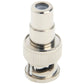 93 ohm BNC plug terminator end view with internal center hole and metal contacts