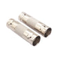 BNC inline splice adapter showing two silver BNC jacks with knurled middle sleeve