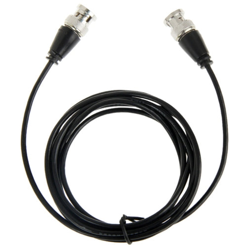 BNC male-to-male surveillance cable, black, coiled