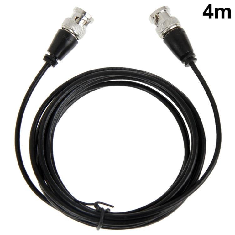 4m BNC male-to-male coax cable with two silver BNC connectors, black jacket