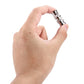 Hand holding a silver BNC coaxial male plug with knurled coupling nut