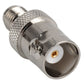 SMA end of BNC-to-SMA jack adapter with threaded coupling ring and gold center