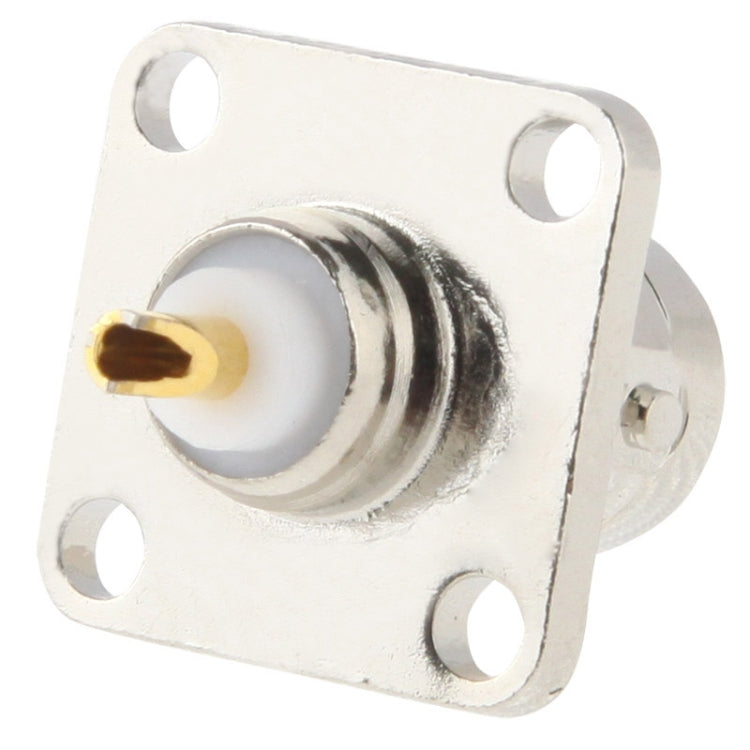 Metal BNC jack chassis-mount connector with mounting bracket and center pin