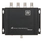 4-channel video multiplexer receiver box with antenna connectors and R logo