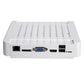 White NVR box rear ports with Ethernet and VGA-style video connectors