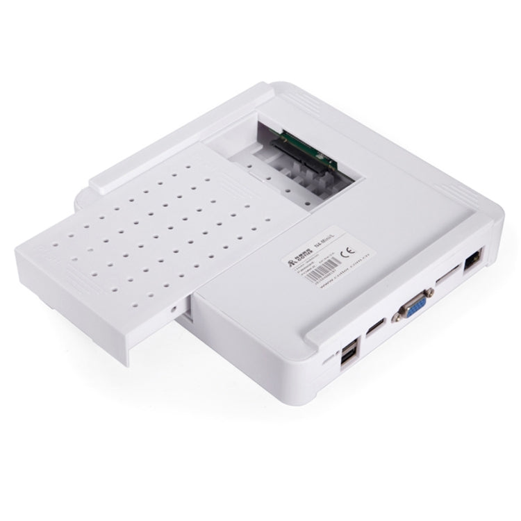 White NVR underside with open bay, circuit insert, and rear port area