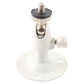 White metal CCTV camera mounting bracket with round plate base and mounting screw knob