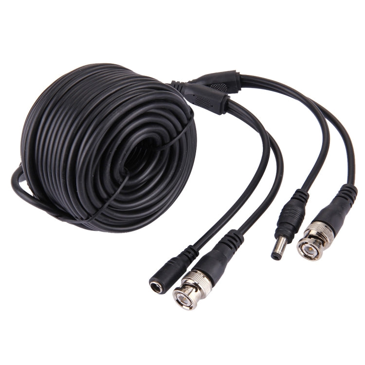 CCTV video cable with BNC connectors, 15m black coax cable coil