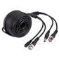 CCTV surveillance video cable, 15m coiled black coax with BNC ends