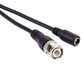 BNC male connectors on black coax video cable, 15m length
