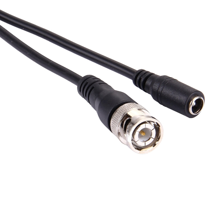 BNC male connectors on black coax video cable, 15m length
