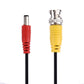 RG59 coaxial cable ends: red and yellow plugs with metal connectors