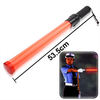 53.5cm red LED traffic baton with black handle and alarm cord