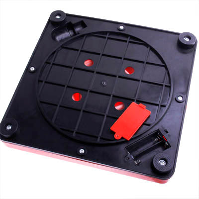 Square underside solar cone light plate with wiring grid and red LED dots