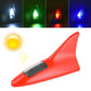 Solar shark fin alarm light with red body and clear LED lens on top