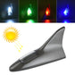 Solar shark fin alarm light with gray body and clear LED lens on top