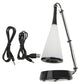 Mini Bluetooth speaker lamp kit with white cone shade, black base and USB cable