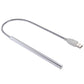 Metal-silver LED light bar with braided USB cable
