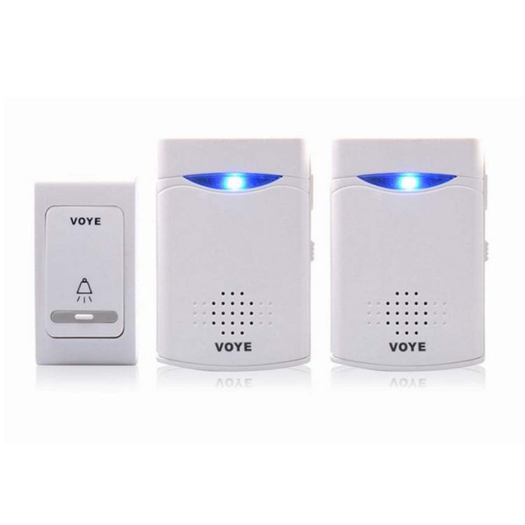 VOYE wireless door chime kit: two receivers and a push-button transmitter