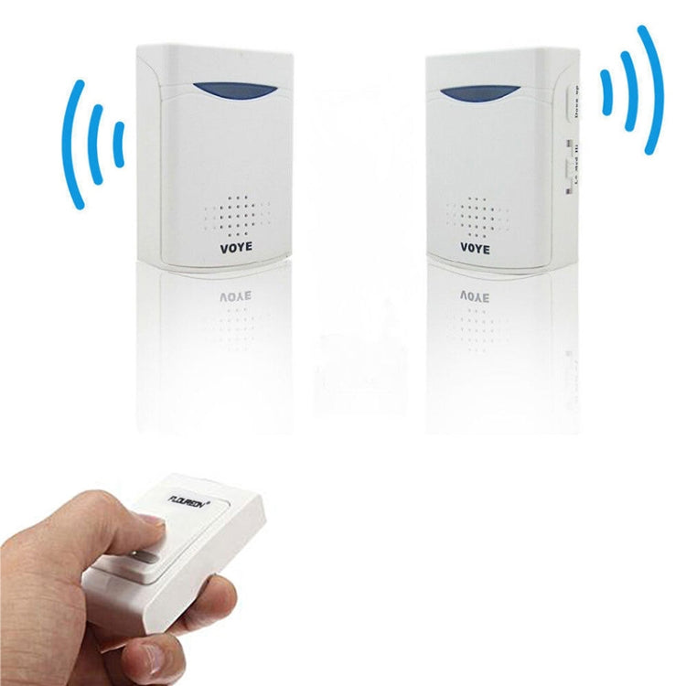 VOYE door chime receivers with sound indicators and handheld transmitter