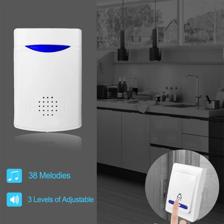 VOYE wireless door chime receiver with blue status light and speaker grille