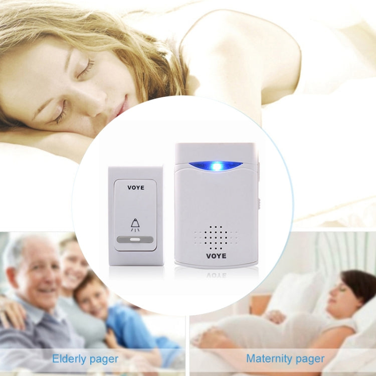 VOYE door chime receiver and handheld button for caregiver alerts