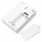 Wireless doorbell remote with open battery compartment showing wiring