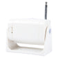 White wireless door chime receiver base with two-pin EU plug and antenna
