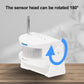 White wireless door chime with sensor head rotating 180 degrees