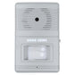 Wireless door chime alert unit, light gray front with speaker grille and DOOR CHIME label.