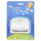Retail blister package for wireless guest-saluting doorbell, white and blue chime