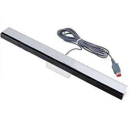 Infrared sensor bar for Wii console with attached cable and dual connector plugs